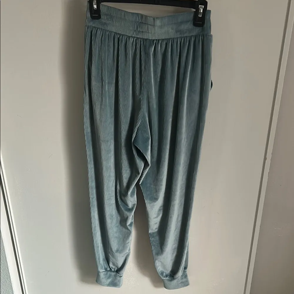 Victoria's Secret Blue Soft Ribbed Velvet Velour Loungewear Jogger Pants - Image 4