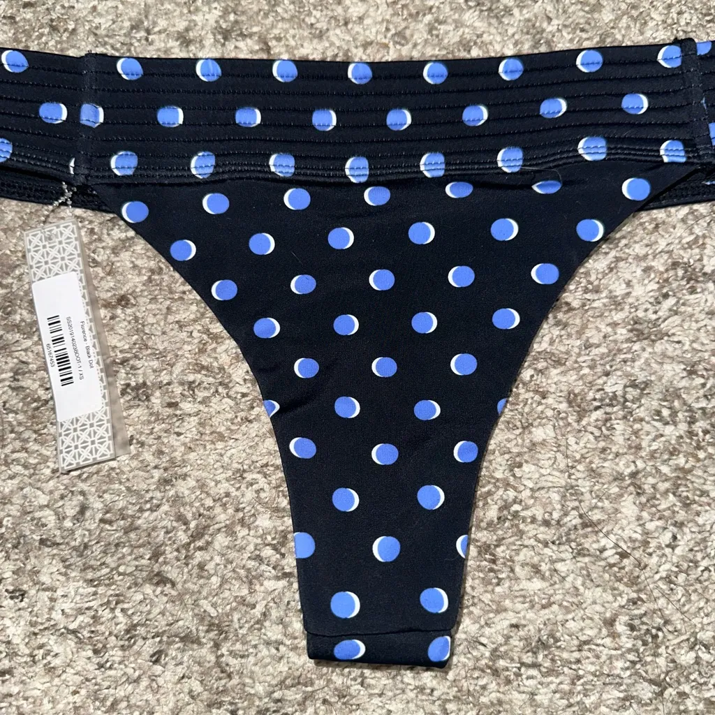 Devon Windsor Bikini Bottom‎ Black Blue Polka Dots NWT Size XS - Image 9
