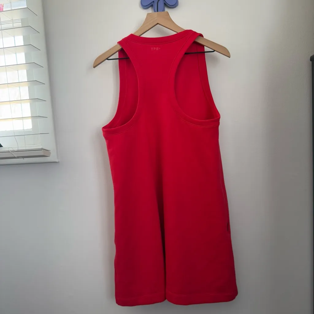 YPB neoKNIT Large On The Go Unlined Mini Dress Red Athletic Tennis Pickleball - Image 4