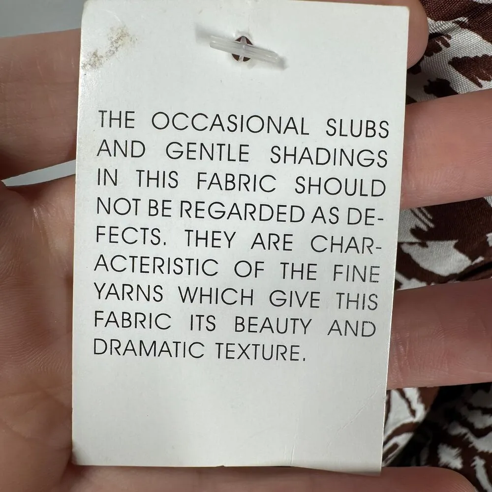 Donna Morgan Dress 14 Brown White Paisley Floral 100% Silk Sheath Preppy Y2K - Image 5