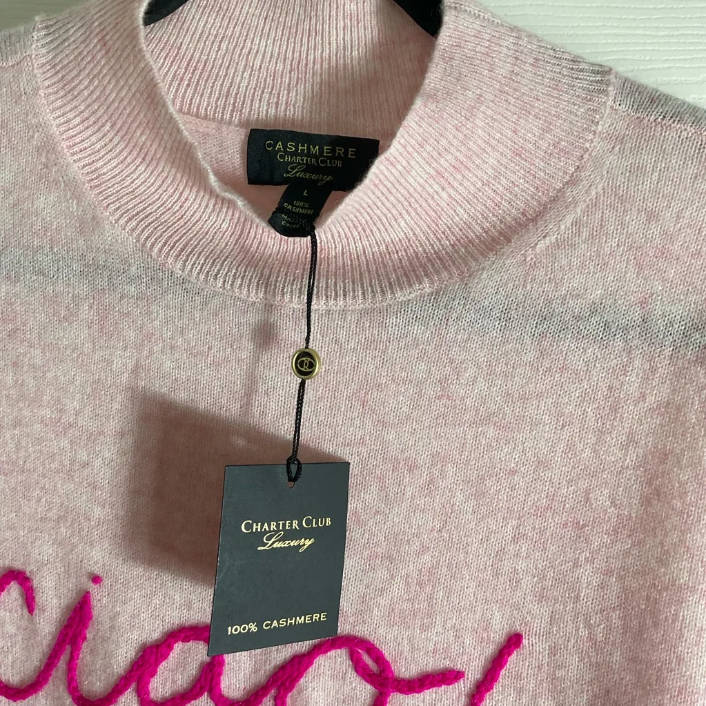 Charter Club Women's Cashmere Ciao embroidery size large - Image 5