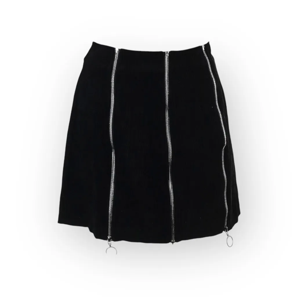 Deadstock: new Valfre ꥟ Lasso Mini Skirt ꥟ Black ꥟ Silver Zippers All Over ꥟ M ꥟ Size M - Image 5