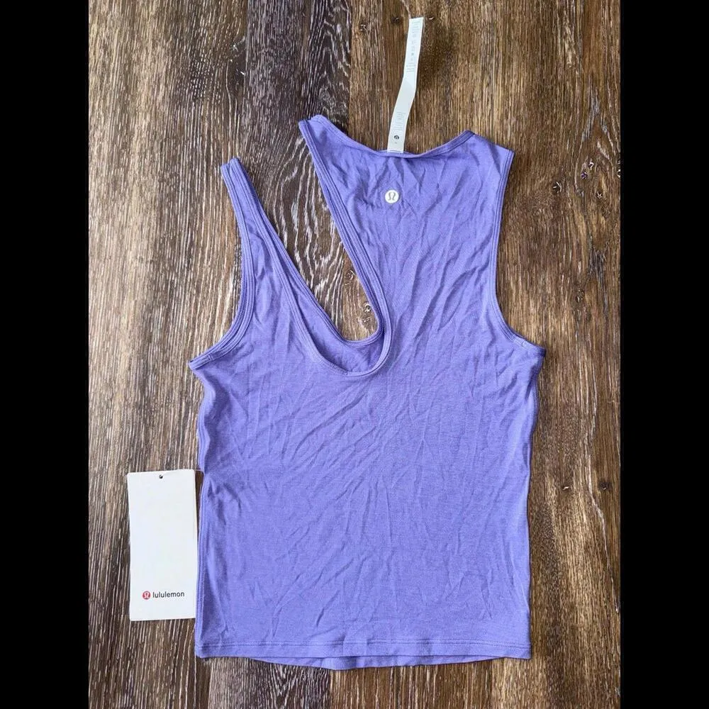Lululemon Shoulder Cut-Out Tank Dark Lavender Size 0 NWT - Image 2