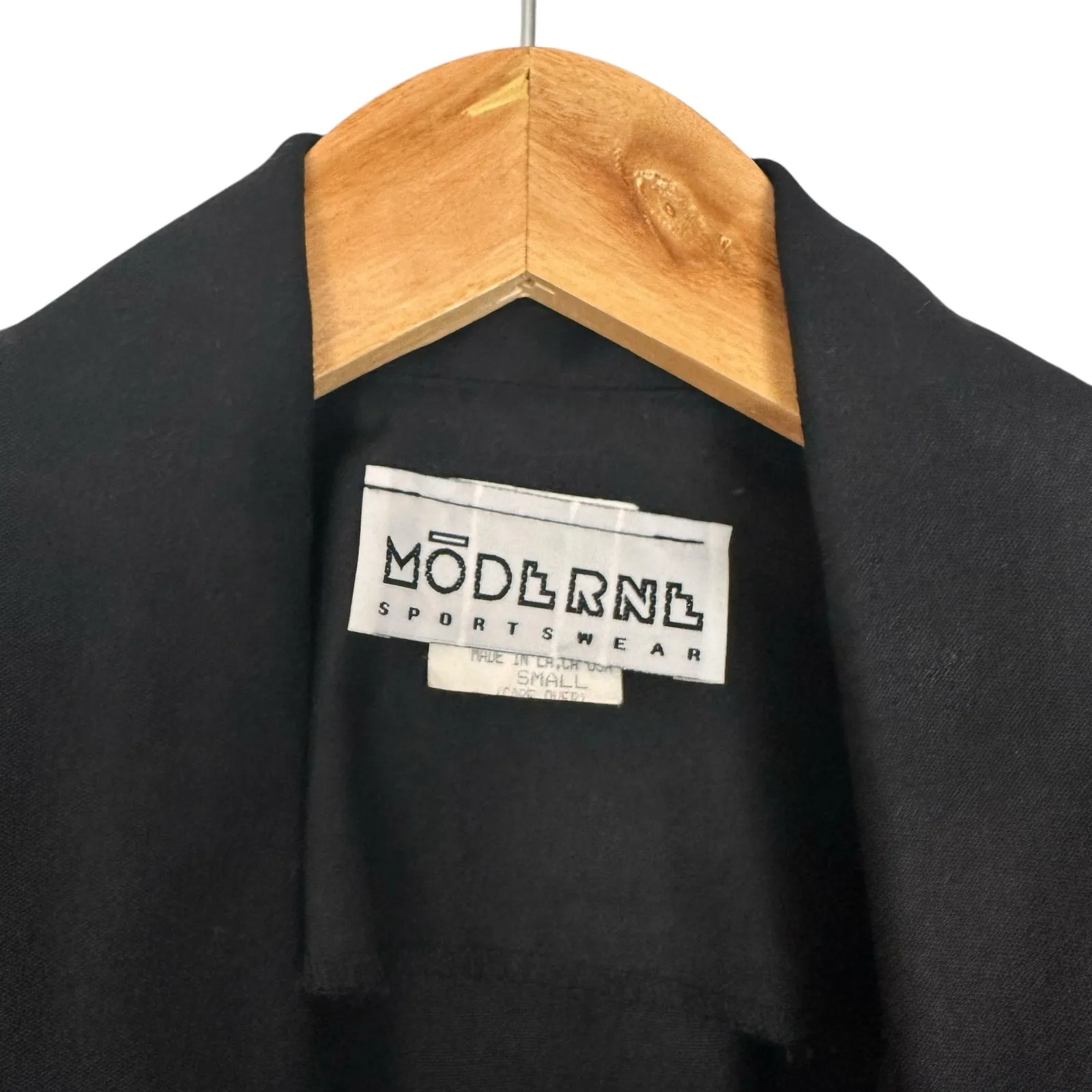 Moderne Sportswear Vintage 80s Blazer Black Cage Sleeve Zip Up Top Sz Small - Image 12