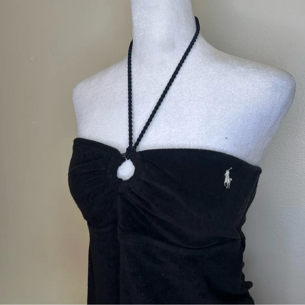 Ralph Lauren Blue Label Black Halter Midi swimming cover up Dress size M - Image 3
