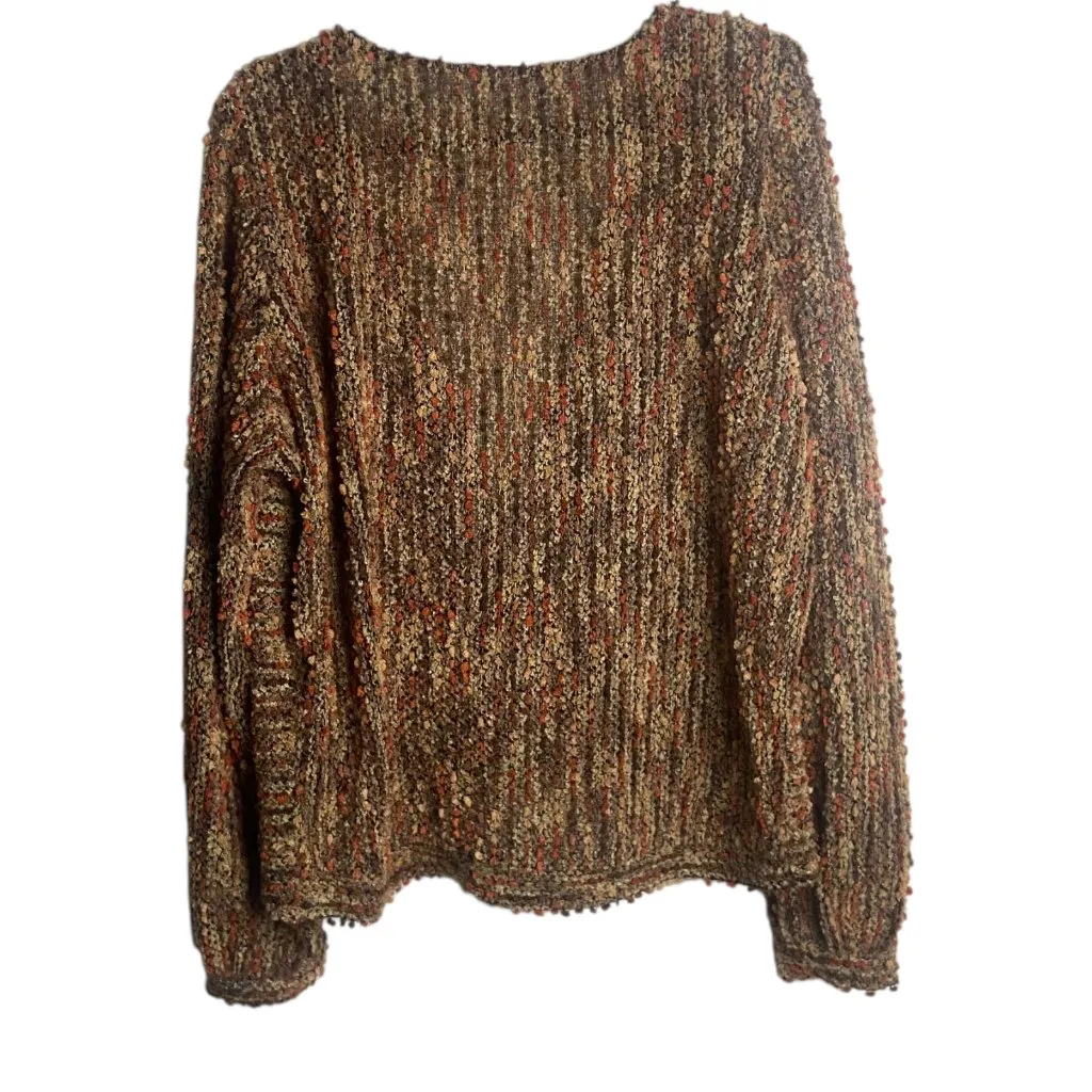Blu Pepper Size Xl Nubby Surplice Twist Sweater Brown Chunky Knit Fall Cozy Boho - Image 4