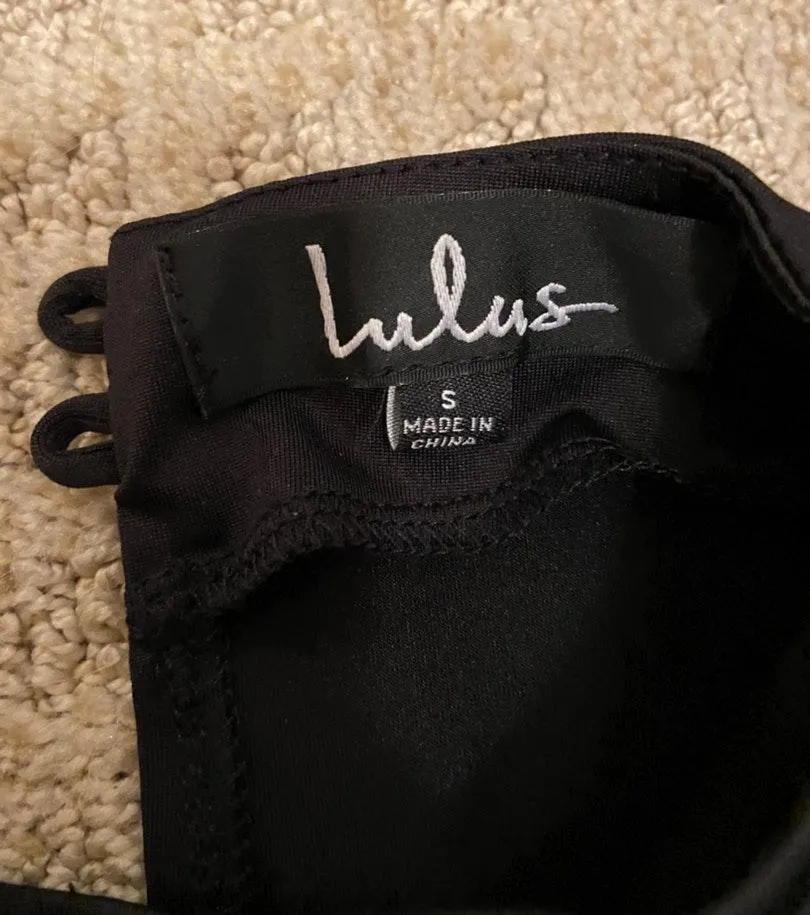 Lulus black thong short sleeved bodysuit - Image 4