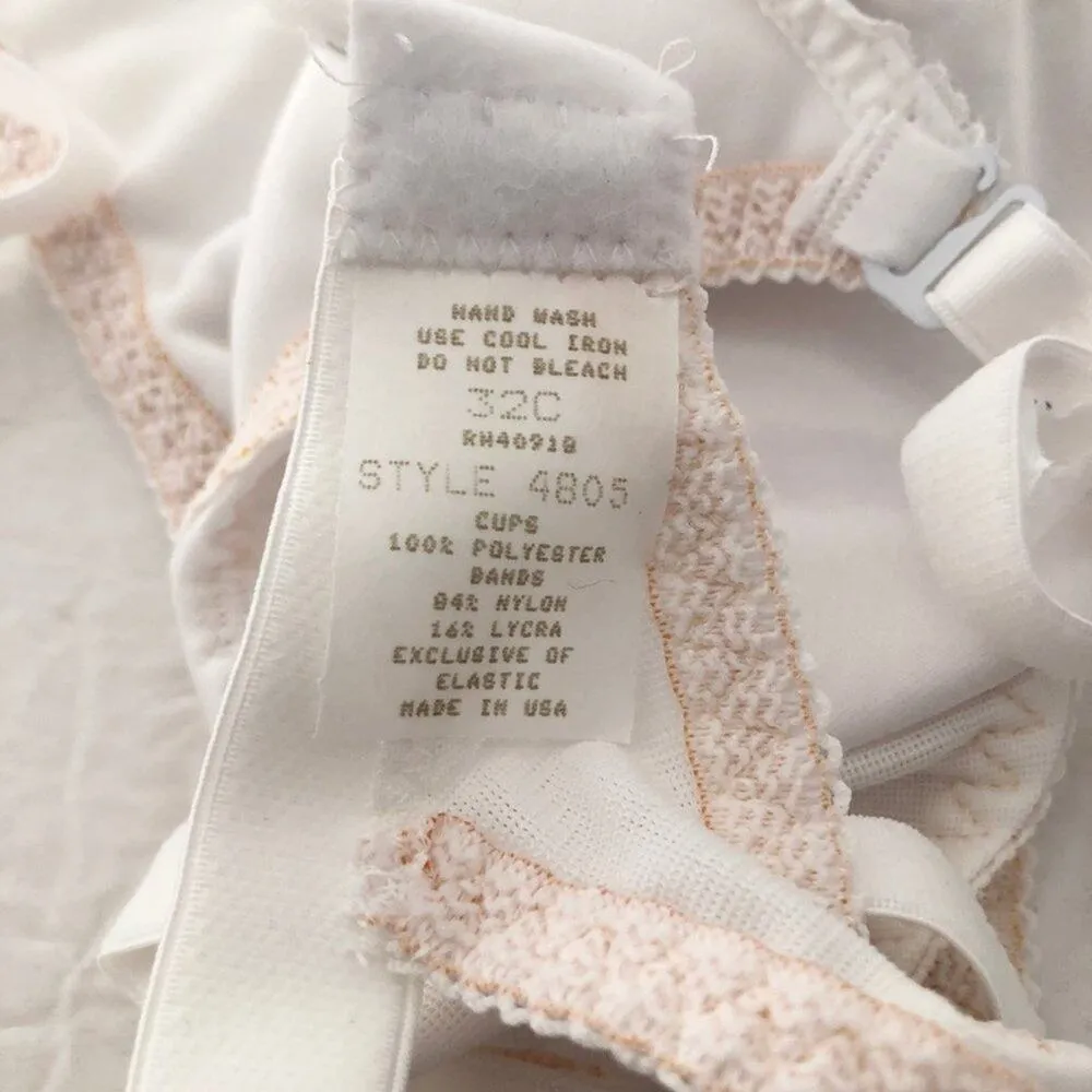 American VINTAGE Empire Intimates 32C 80's White Convertible Bridal Bra A05 - Image 4