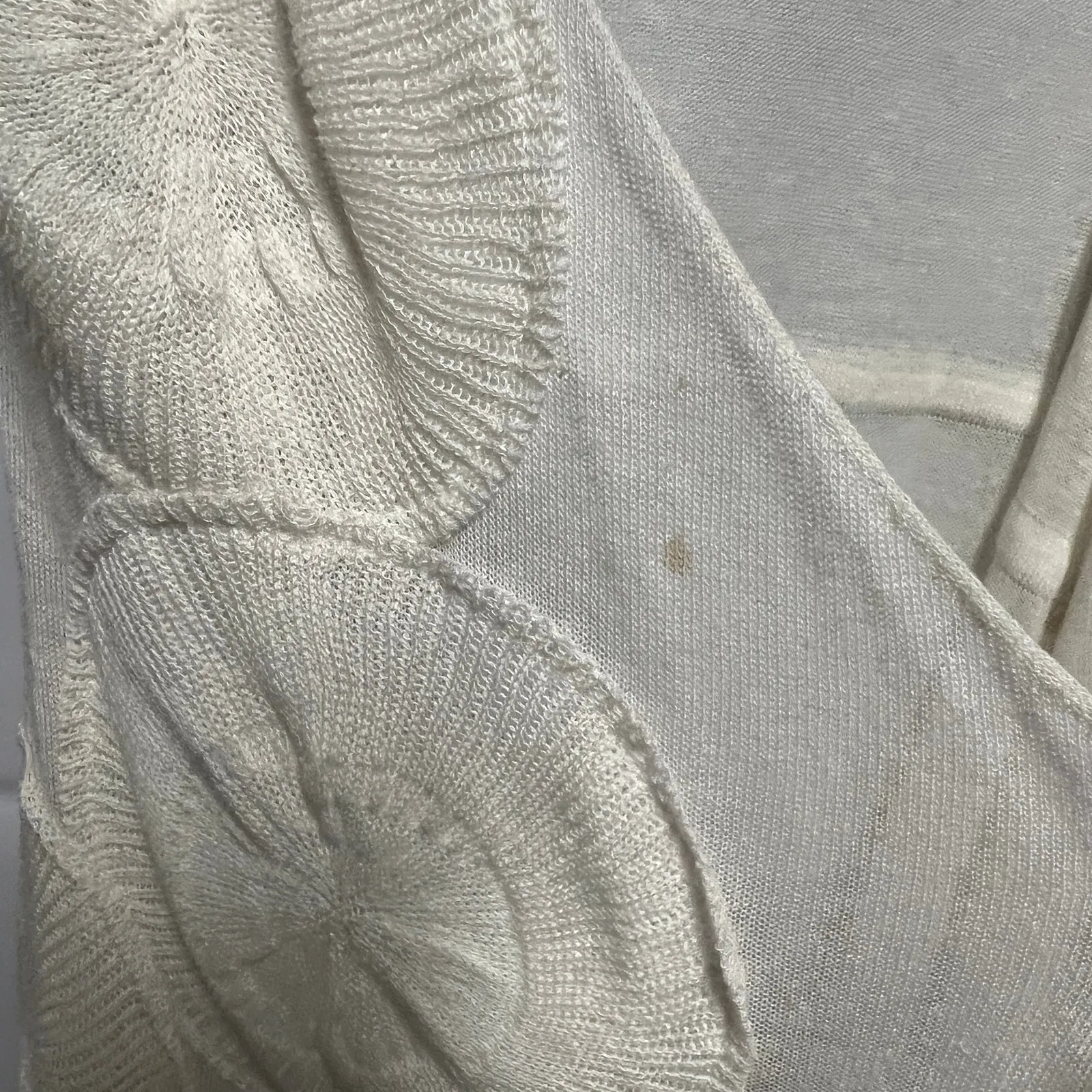 Sita Murt Anthropologie Linen Blend Crochet Cream Lightweight Cardigan Sz Small - Image 7