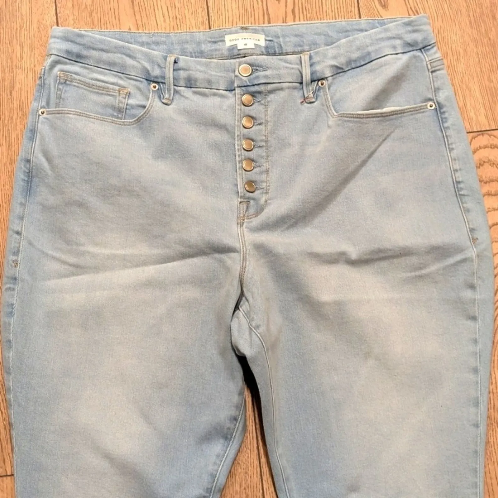 NEW Good American Plus Size 18 2X Good Legs Crop Skinny Jeans Stretchy Buttonfly - Image 2