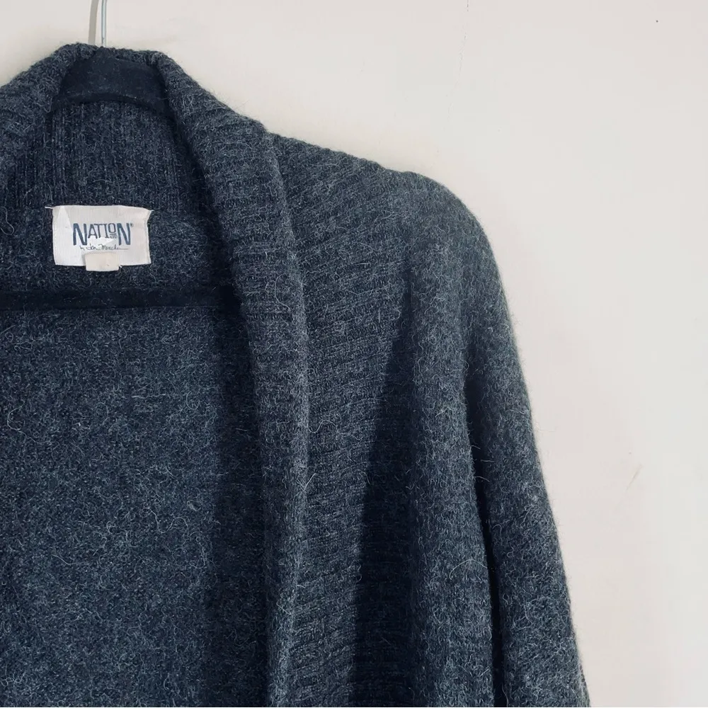 Nation Alpaca Double Breasted Open Front Sweater Cardigan Grey size S - Image 3