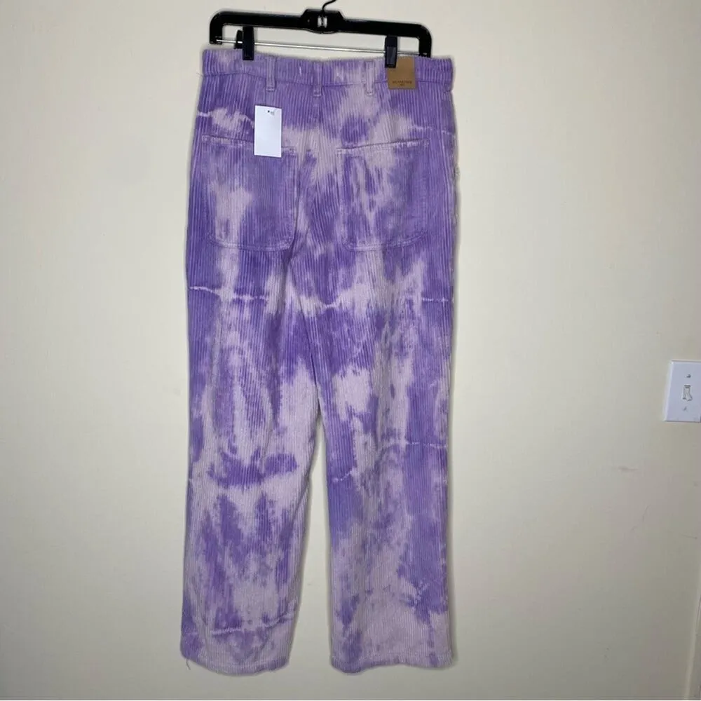 We the Free People Reese Pitched Straight Leg Corduroy Tie Dye Purple Pants 30 - Image 5