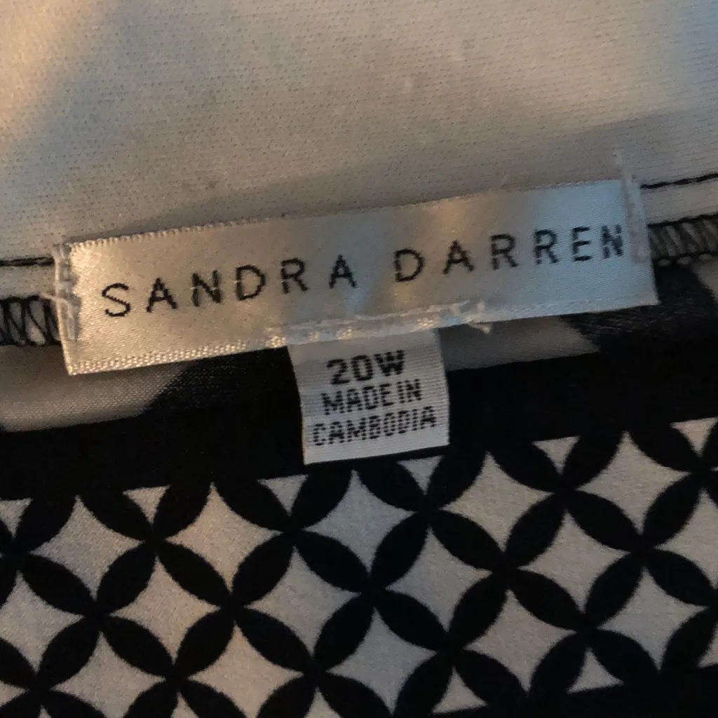 Sandra Darren size 20w Black and White Patterned Dress - Image 4