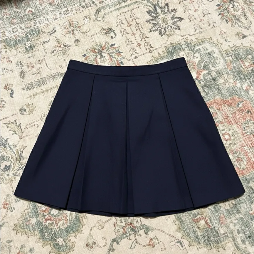Brand New Women’s Adjustable Navy Pleated Skirt With Pocket and Without Tags Blue - Image 2