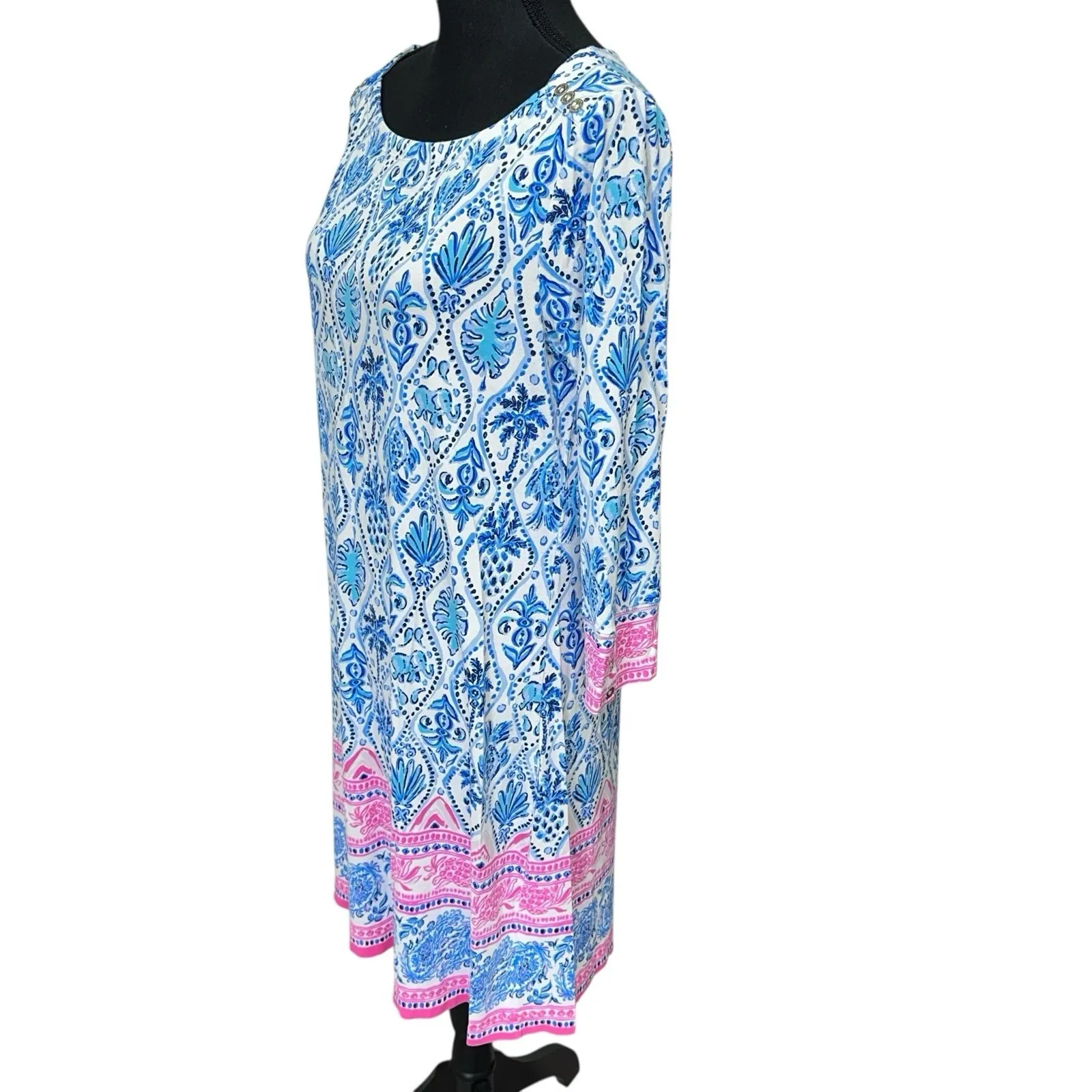 Lilly Pulitzer Sophie‎ Dress UPF 50 Resort White Isle Of Tile Knit Women's Sz XL - Image 6