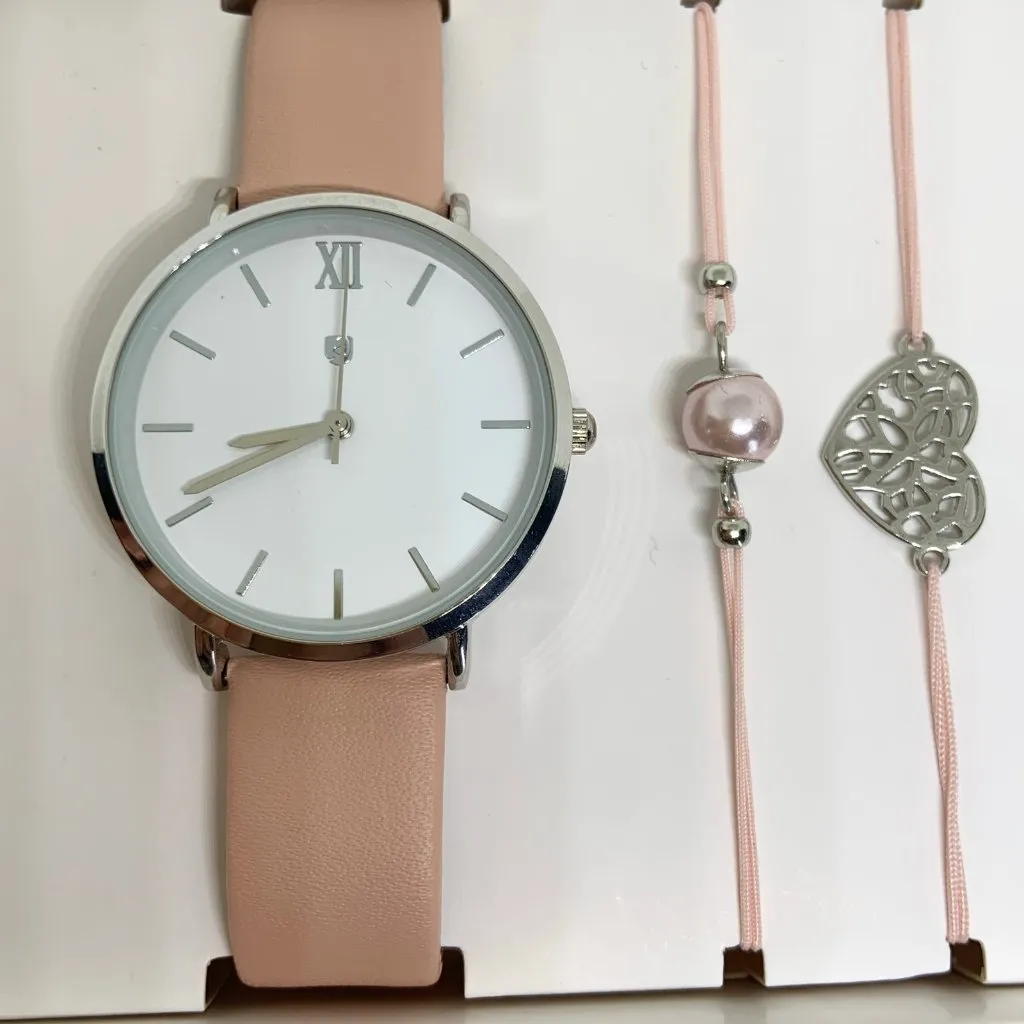 NEW Women's AURIOL Silver Tone Classic Dress Casual Watch heart bands running - Image 3