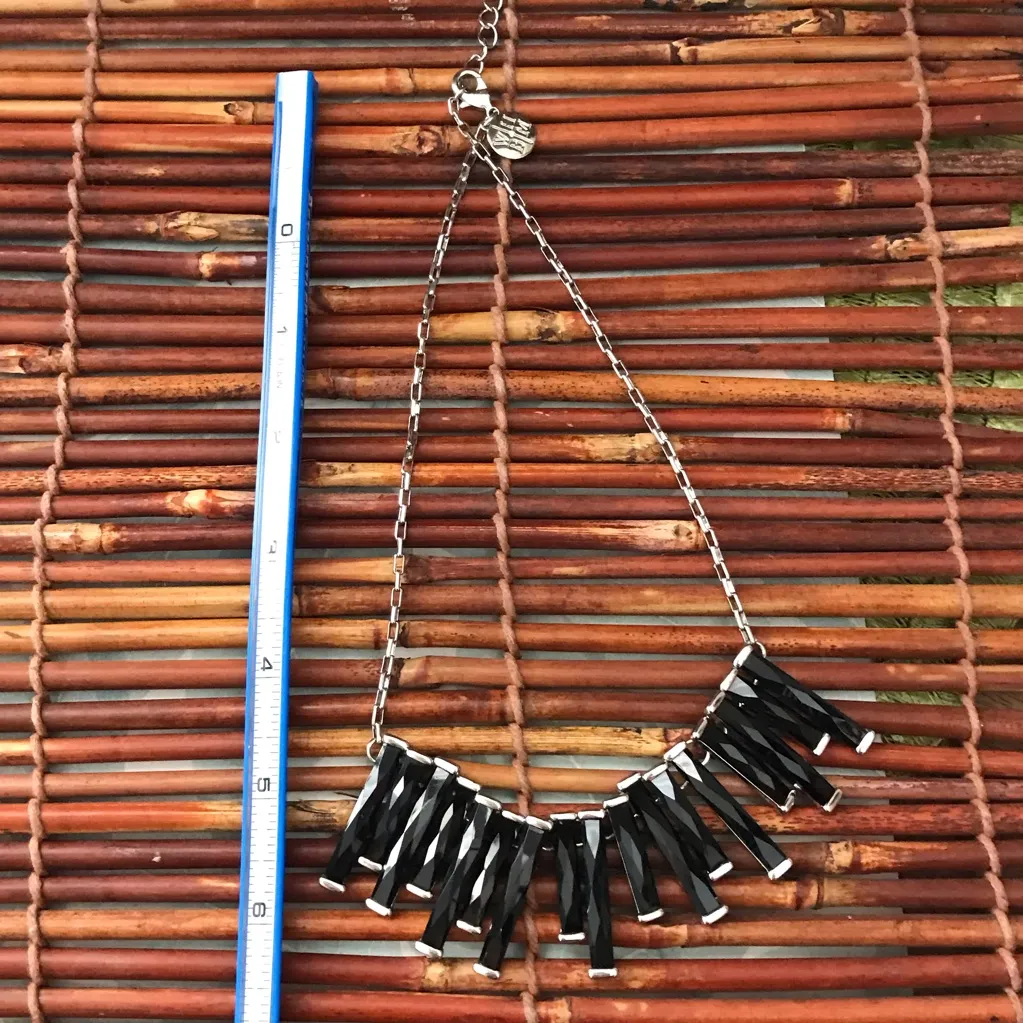 White House Black Market Silver Tone & Black Necklace - Image 8