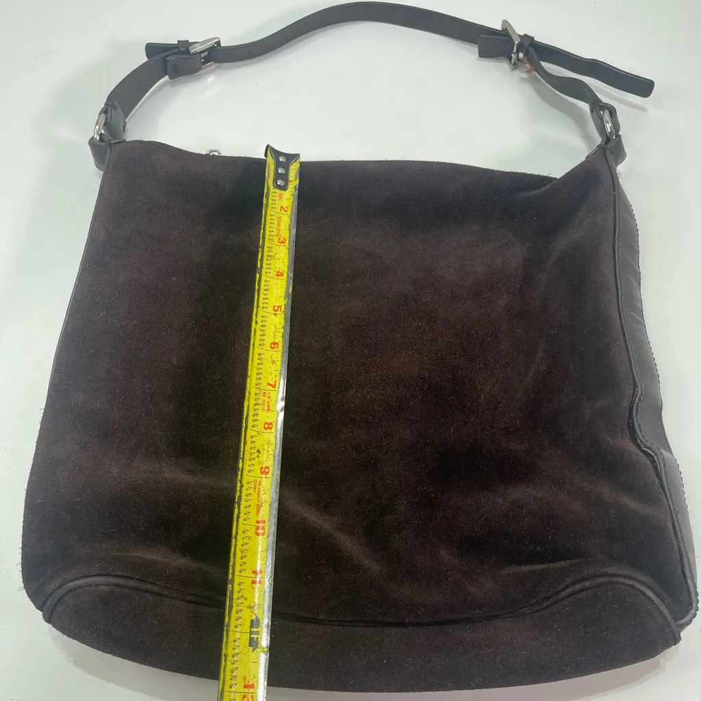 Y2K The Limited Chocolate Brown Suede Tote Leather  Shoulder Bag Boho Preppy 90s - Image 3