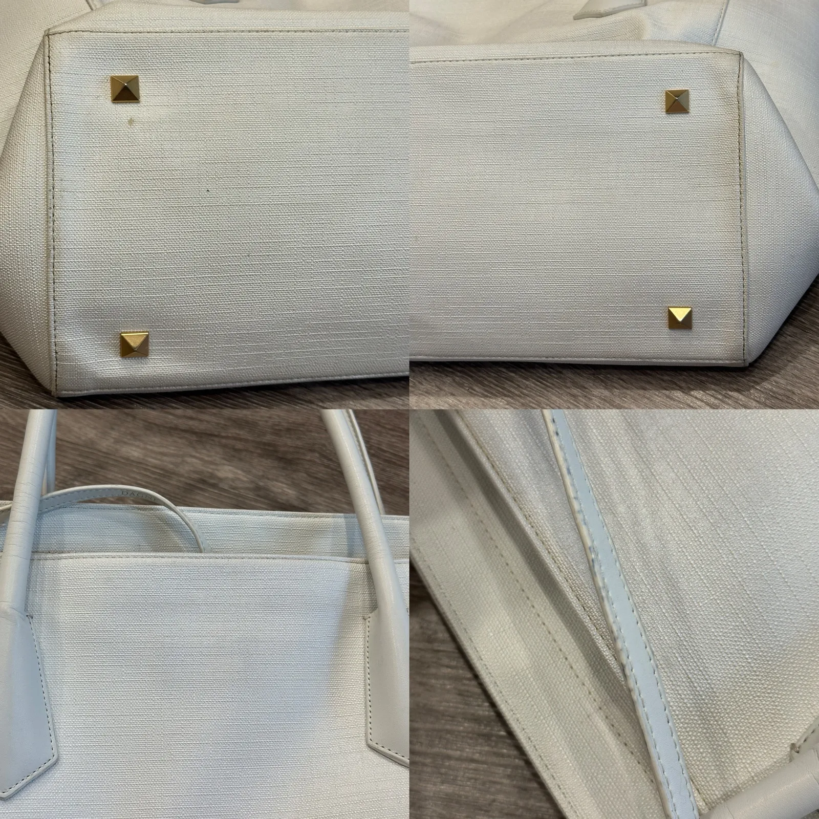 Dagne Dover Signature Tote Legend in Linen Coated Canvas Travel Work Laptop Bag - Image 4