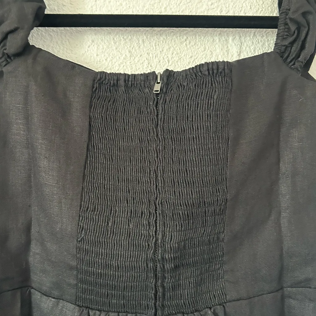 REFORMATION BRIDGTON LINEN DRESS black sz 6 nwot - Image 11