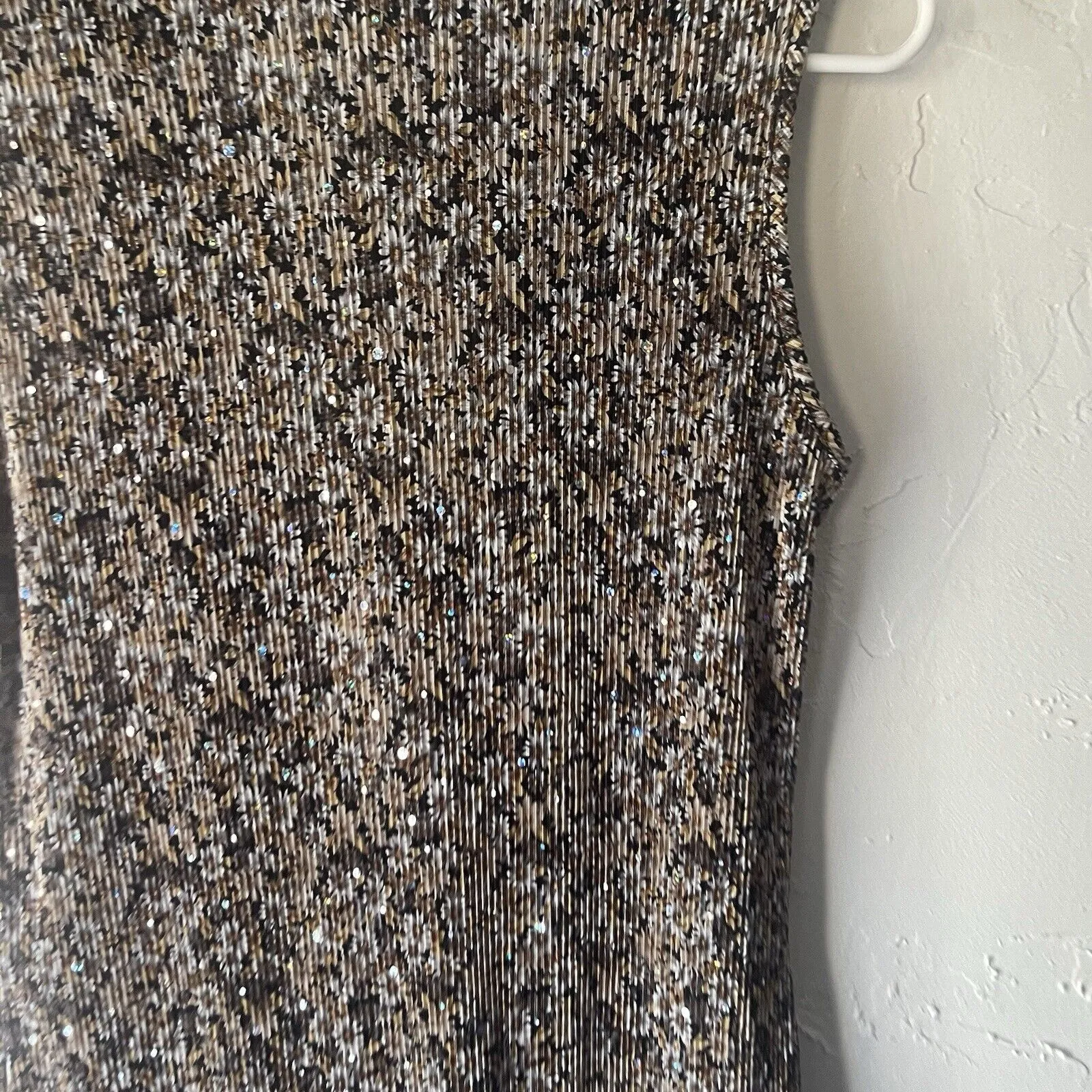 Brittney Black Y2k Women's Size Large Floral Daisy Sparkle Ruffle‎ Babydoll Top - Image 7