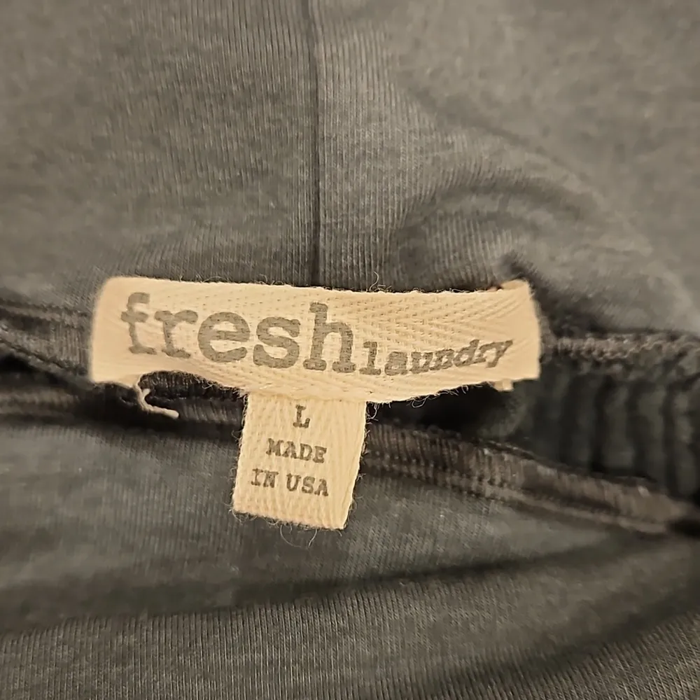 💕FRESH LAUNDRY💕 Cotton Gauze Foldover Pants ~ Dark Gray Large L NWT - Image 5