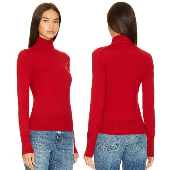 GRLFRND Merino Wool Long Sleeve Turtleneck Pullover Sweater Red Women's Size XS - Image 2