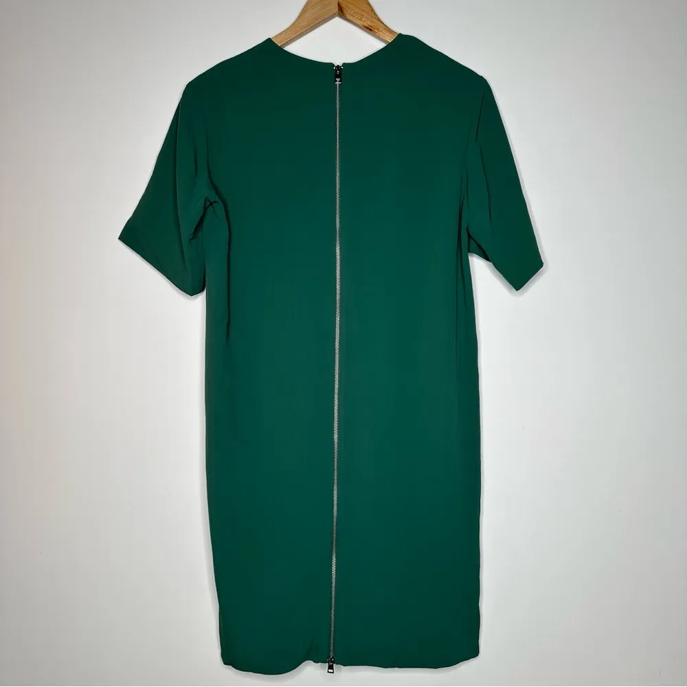 Everlane Green Japanese GoWeave Short Sleeve Zipper Back Shift Dress Size 2 - Image 7