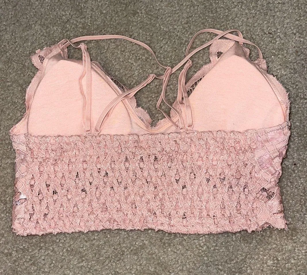Anemone Blush Pink Lace Padded Adjustable Bralette  - Image 2