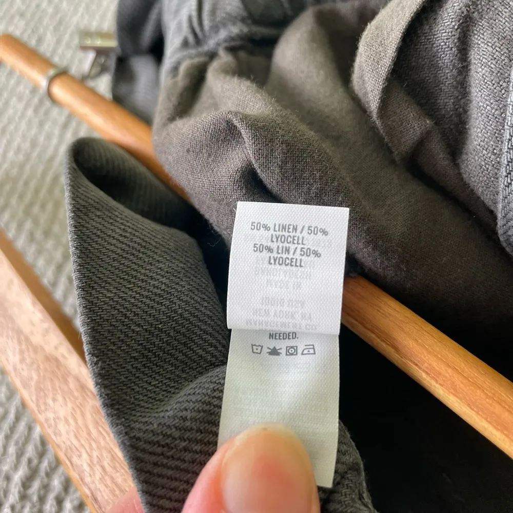 Aerie Charcoal Gray Linen Blend Belted Drapey Pants Size Small NWT - Image 9