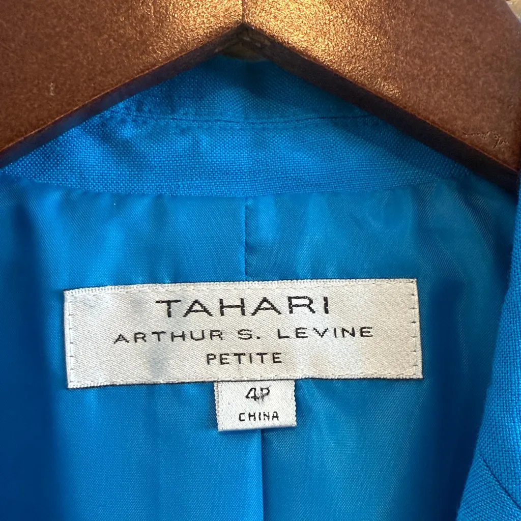 Tahari Arthur S. Levine Linen Blend Professional Career Blazer, 4P - Image 3