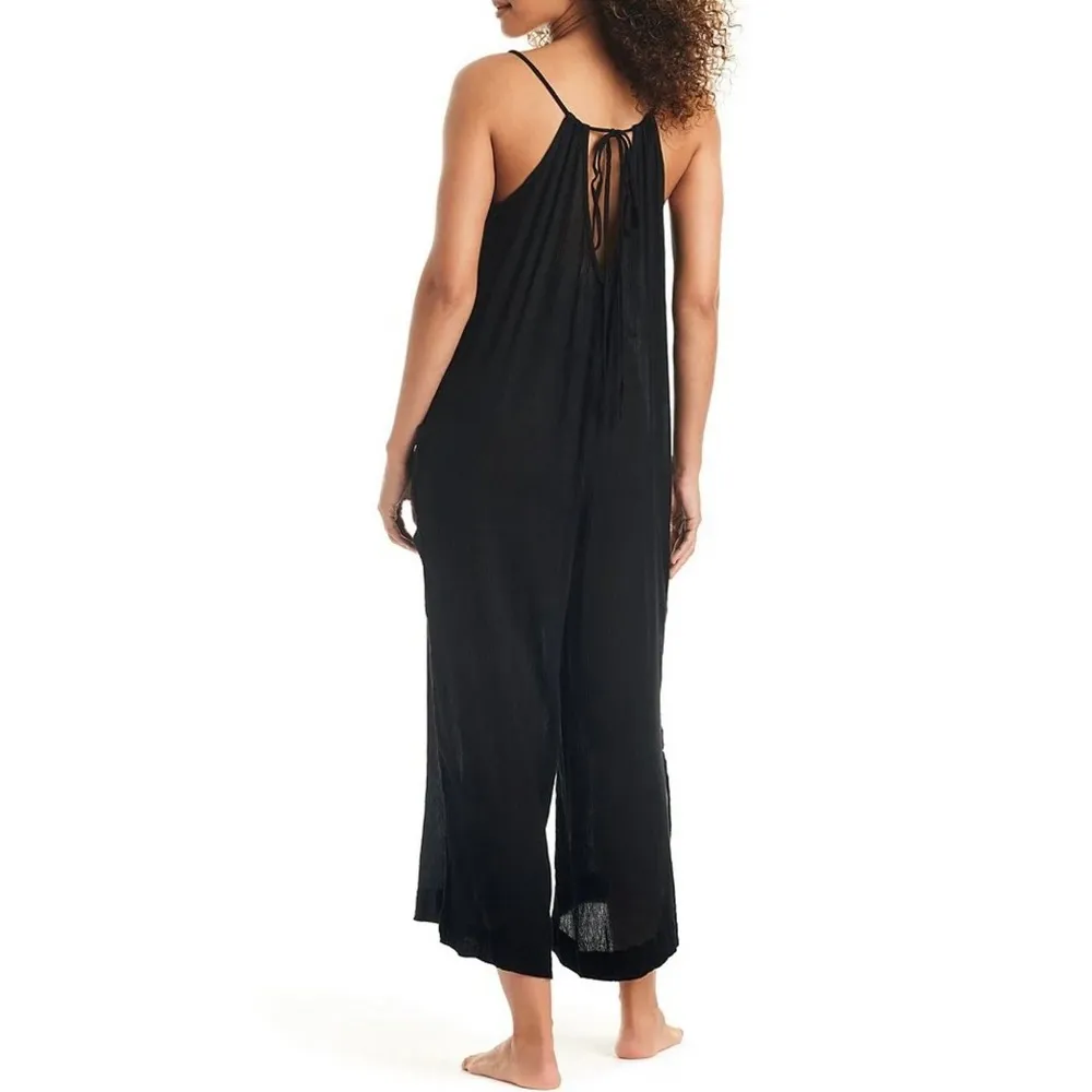 Sanctuary Womens Black Wide Leg Tie Back Jumpsuit Sz L Beach Cover Up - Image 2
