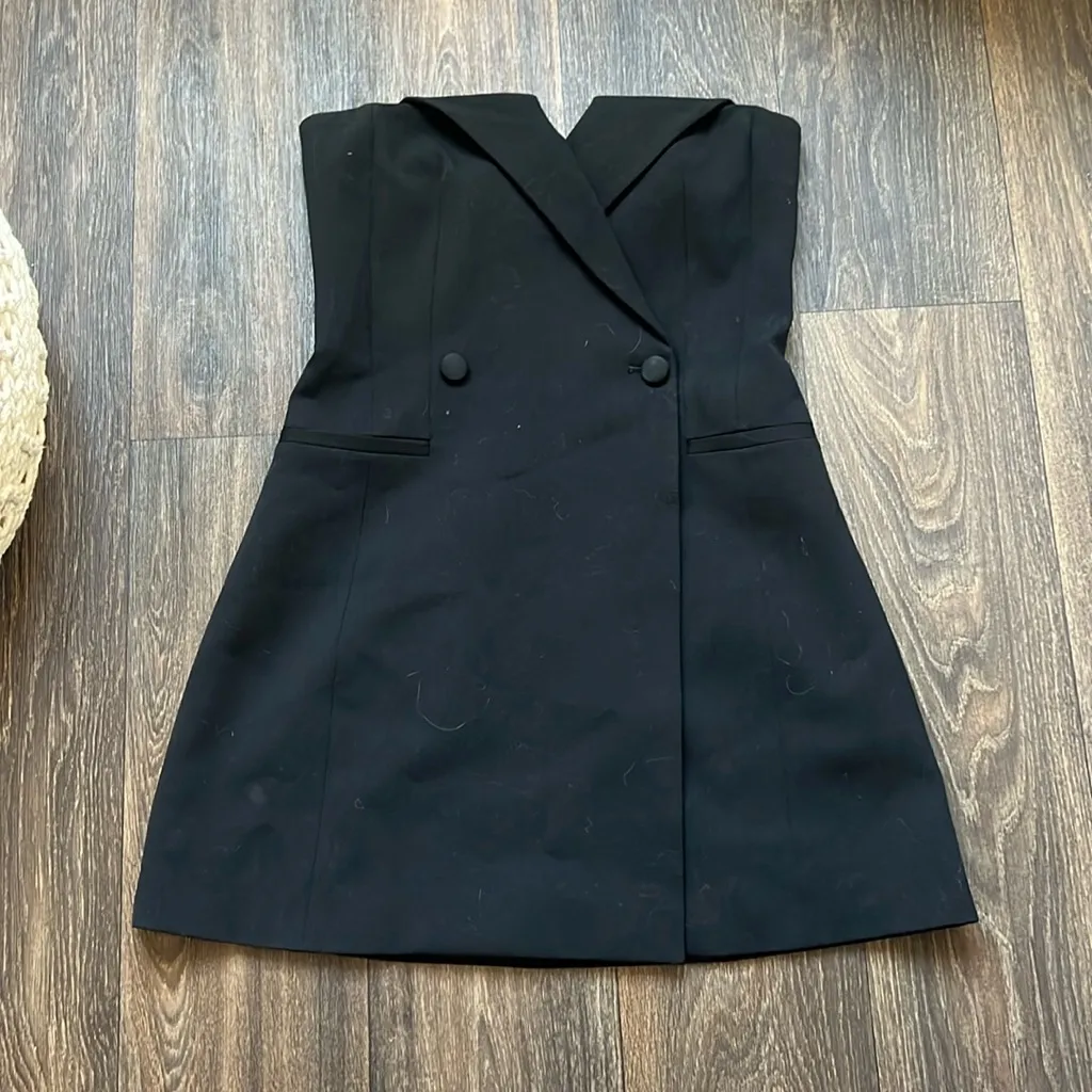 NWT Goop Jet Strapless Jacket Dress Black Size 2 - Image 2