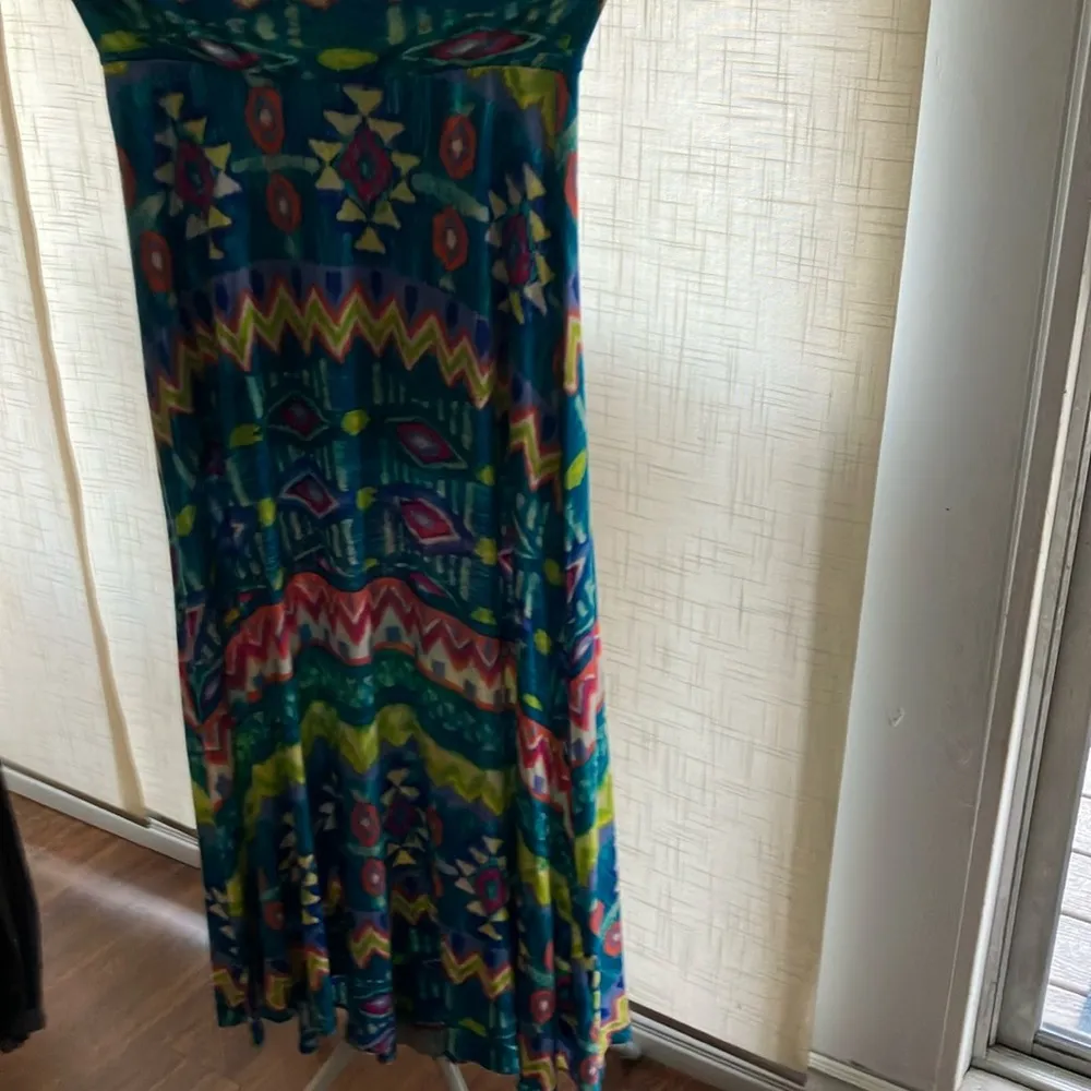 Colorful abstract boho maxi shirt Blue Size undefined - Image 2