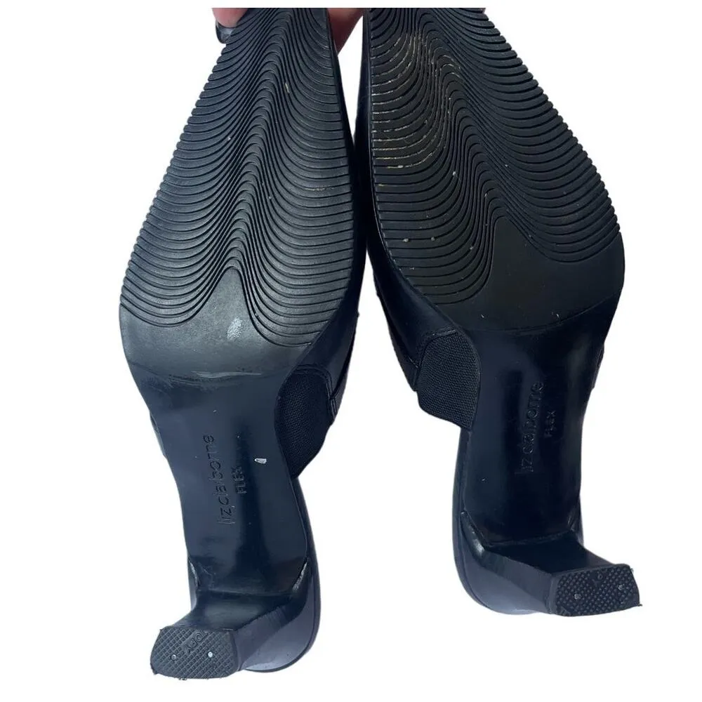 Liz Claiborne Flex Black Leather Mules w/ Silver Buckle Size 7 - Image 6