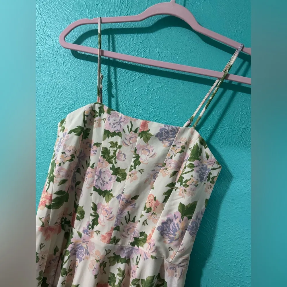 NEW ZARA Floral Spaghetti Strap Mini Dress spring - Image 2