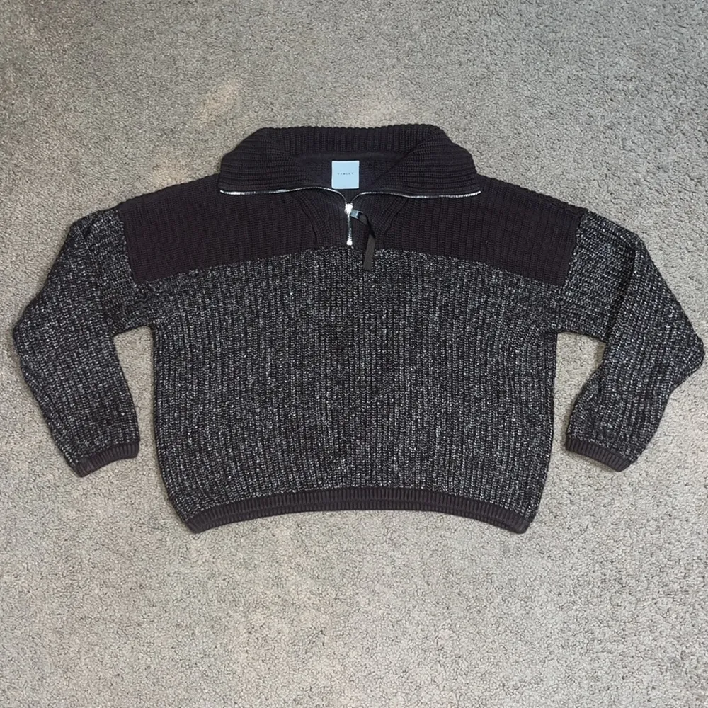 Varley Willard Half Zip True Knit Sweater Coffee Bean Brown‎ XS - Image 4