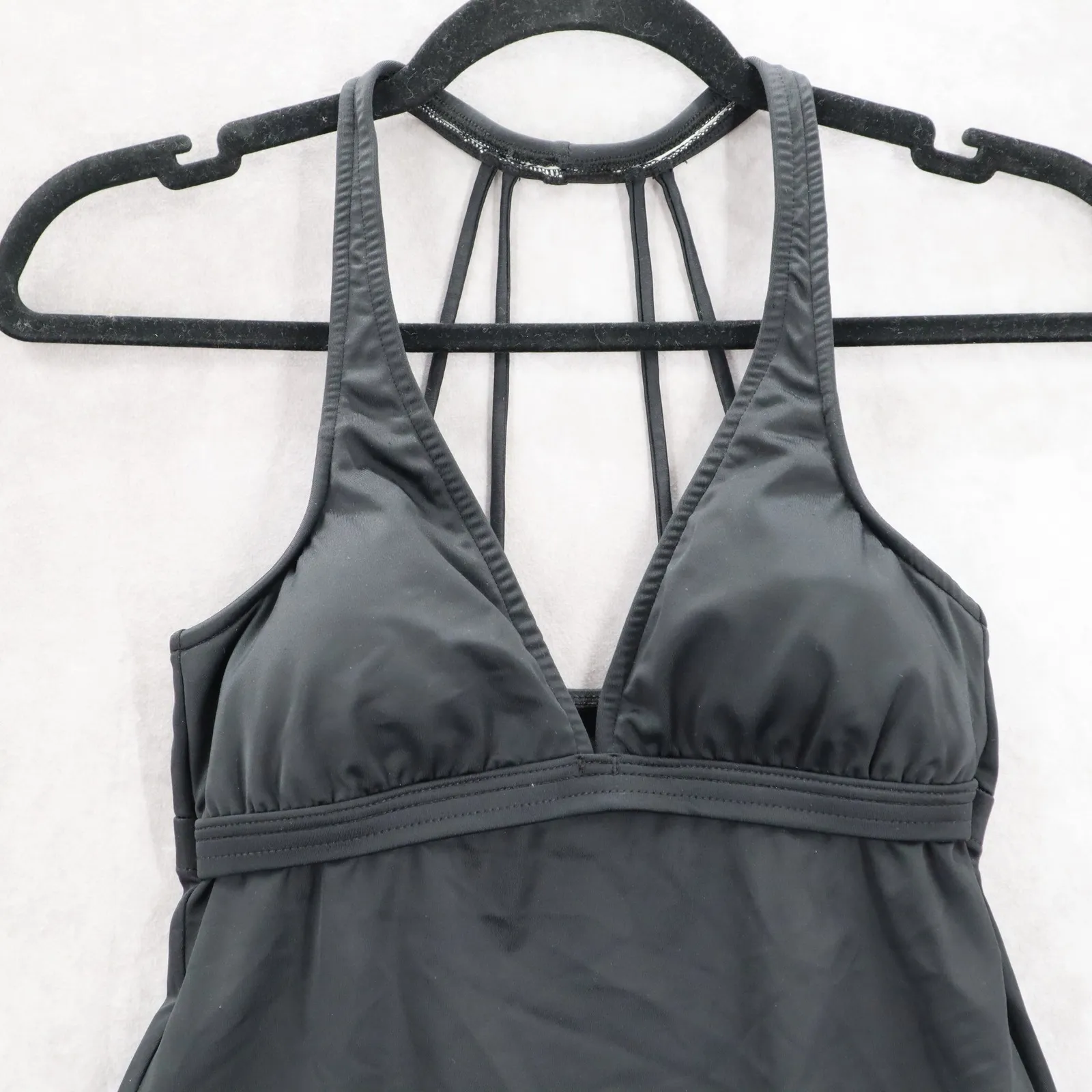 Venus Black Padded Halter Strap Swim Racerback Beach Tank Tankini Top‎ S Small 6 - Image 3