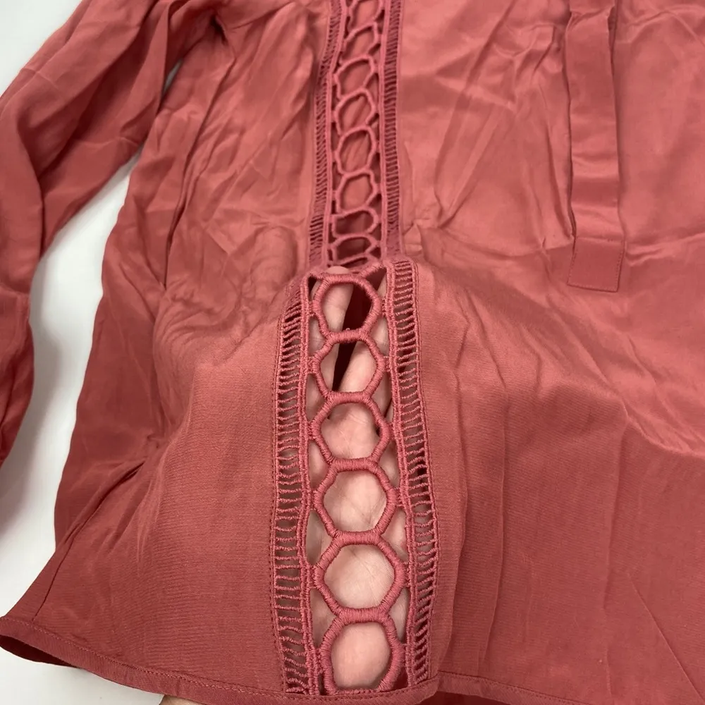 LOFT Pink Embroidery Design NWT Blouse Size S Women’s - Image 4