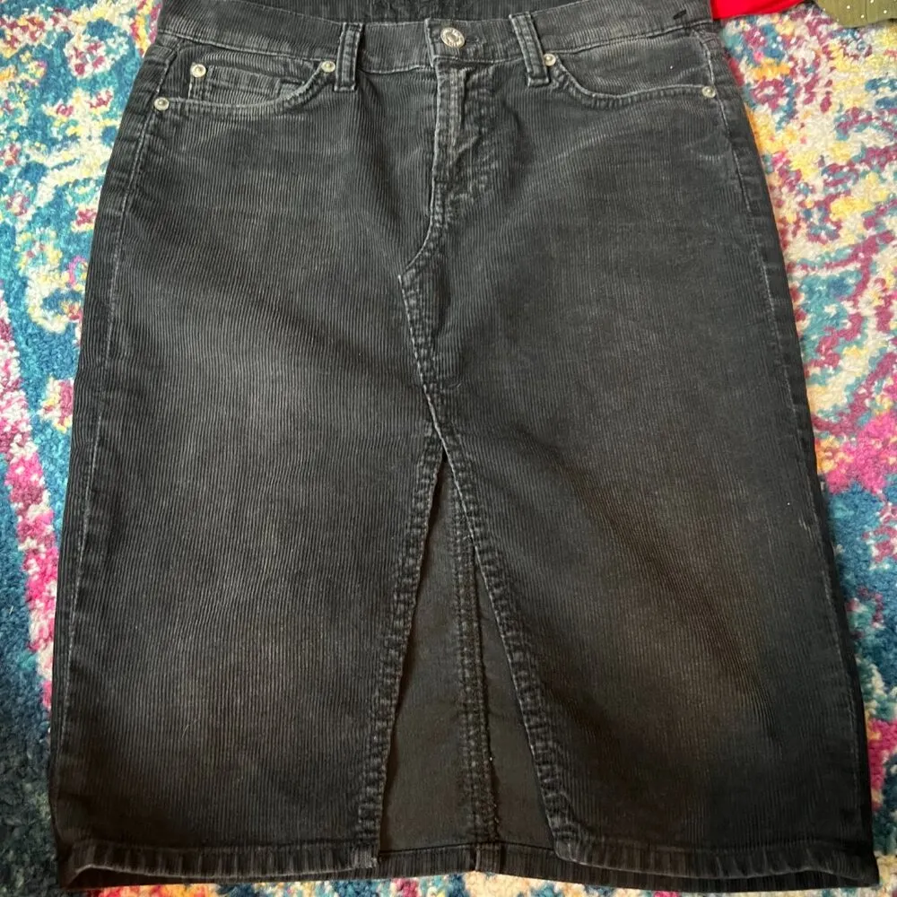 7 for all mankind black skirt size 26 - Image 4
