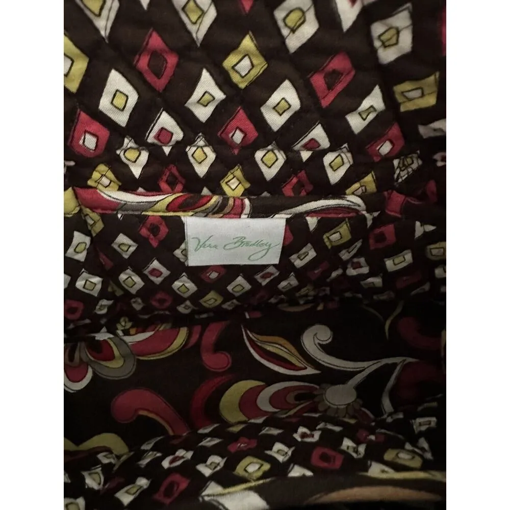 Vera Bradley Little Betsy Purse Handbag Retired Puccini Print Brown Zip Close - Image 3