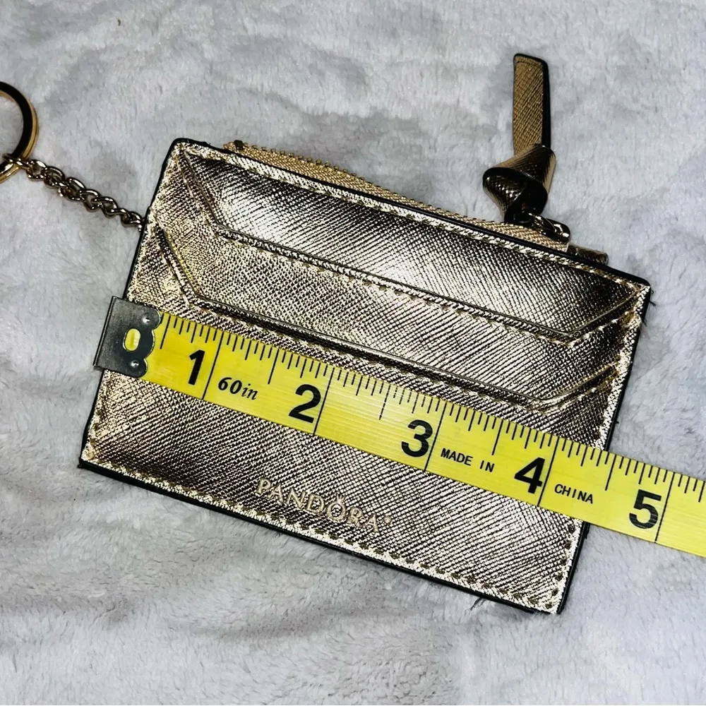 PANDORA Gold Metallic Keychain Card Holder - Image 7