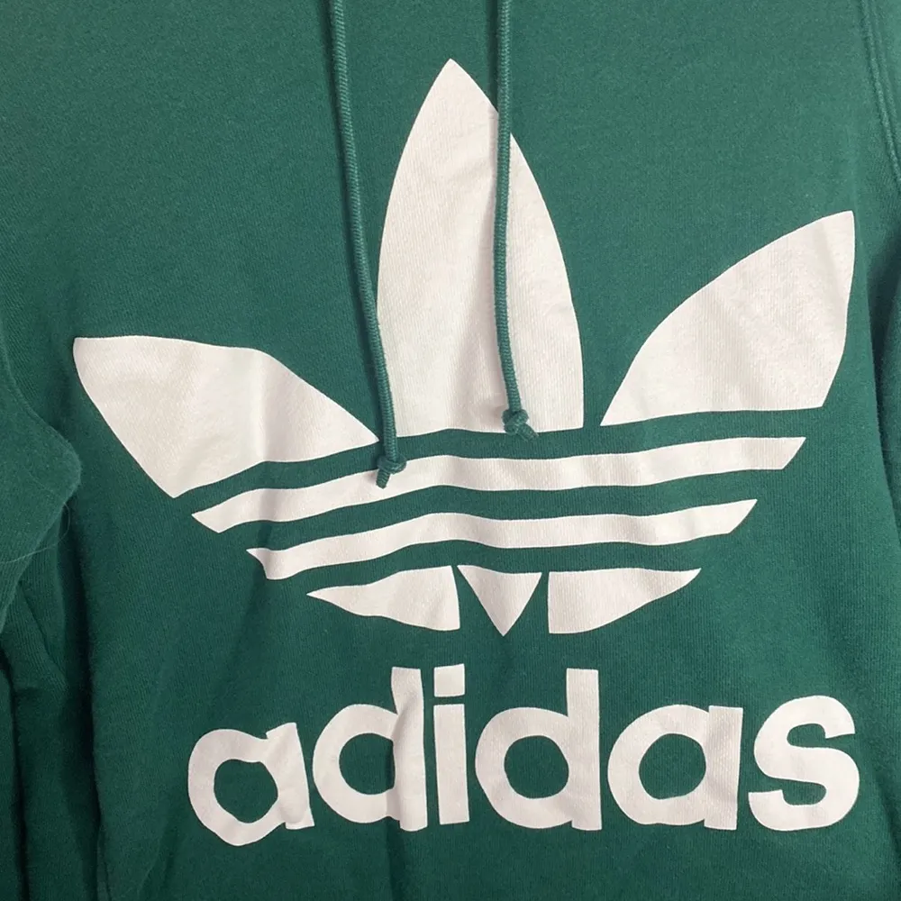 Adidas Originals Green trefoil graphic hoodie size S - Image 5