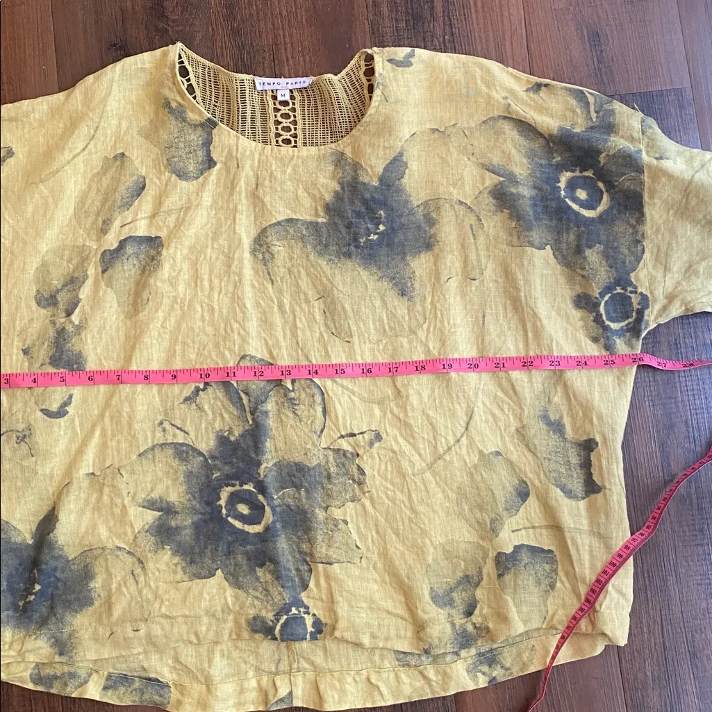 Tempo Paris 100% Lino Light Yellow Knit Top - Image 9