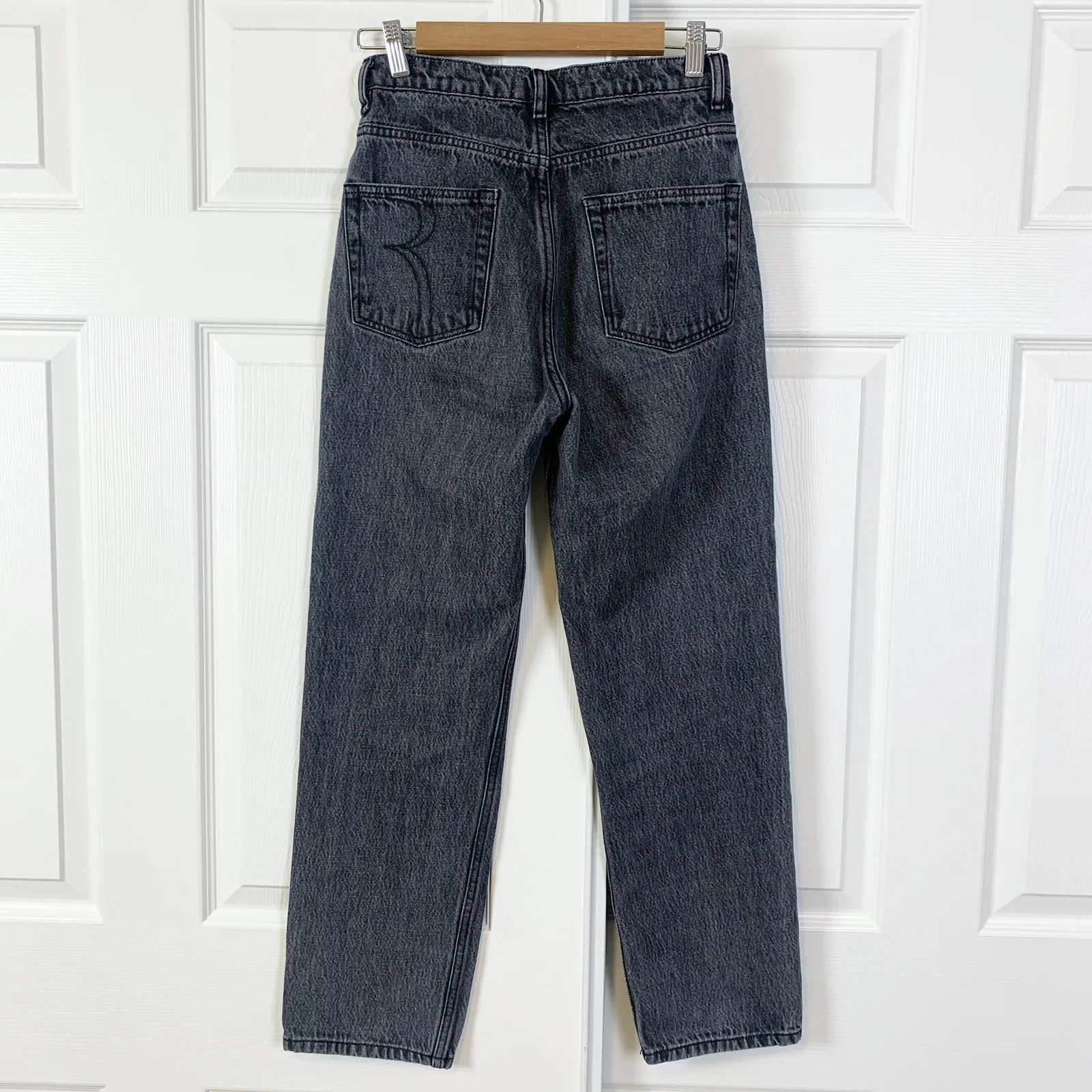 Rouje Paris Marais High Waisted Straight Leg Jean Black Vintage Wash 26 - Image 7