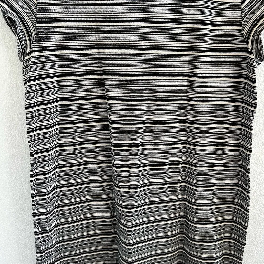 Ann Taylor LOFT Cotton Dark Stripe T-Shirt Dress Large - Image 4