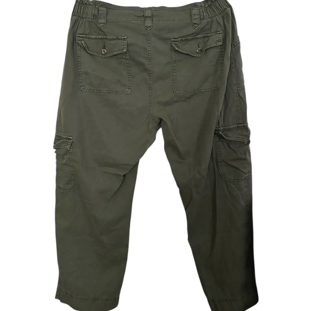 Old Navy Alpine Tundra Green Mid-Rise Wide-Leg Cargo Pants - Image 2