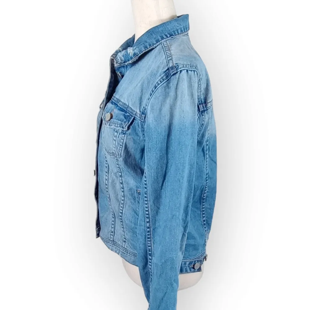 Blank NYC Iconic Size Medium Distressed Traffic Jam Trucker Jean Jacket - Image 4