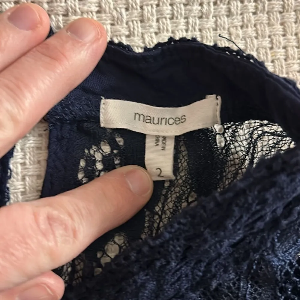 Maurice's Lace Midi Dress Sleeveless Mock‎ Neck Black Floral Romantic Party - Image 5