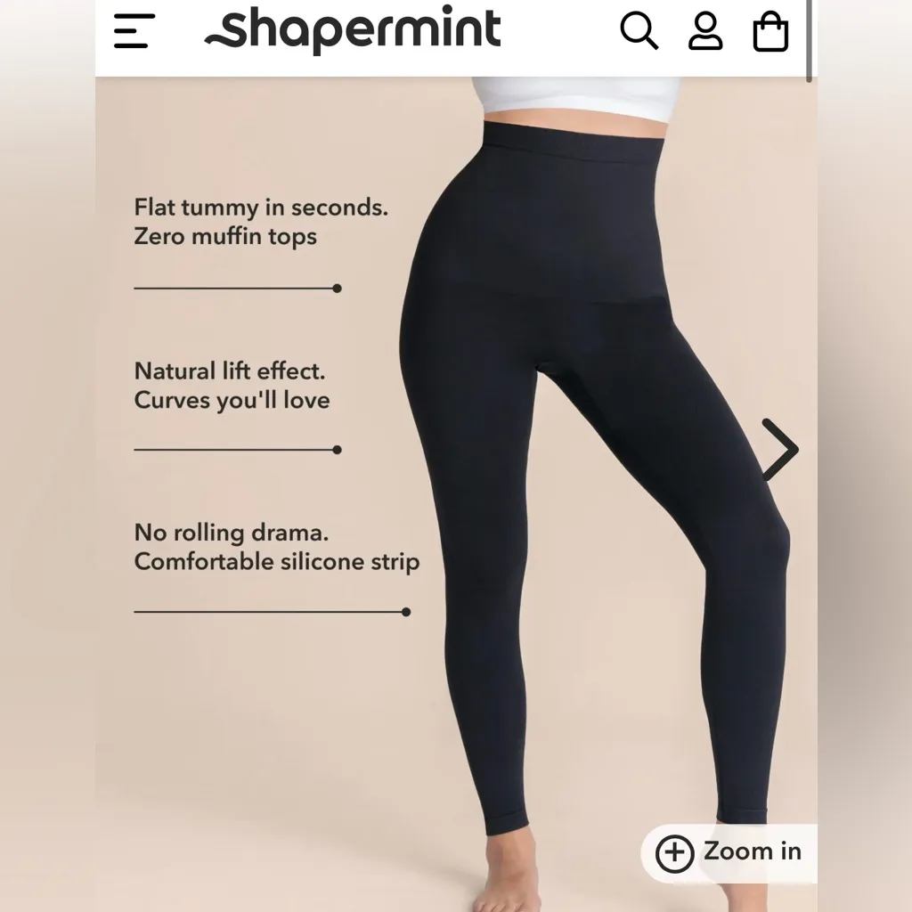 NWT Shapermint high waisted shaping compression tummy control leggings black XL - Image 3